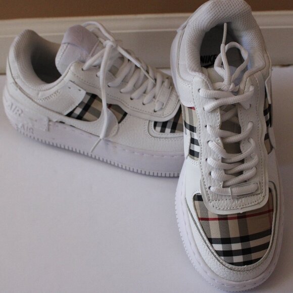 Burberry x Black AF1 – PROLIFIC SOLES Nike Air Force 1 Custom Burberry Print Size 8
